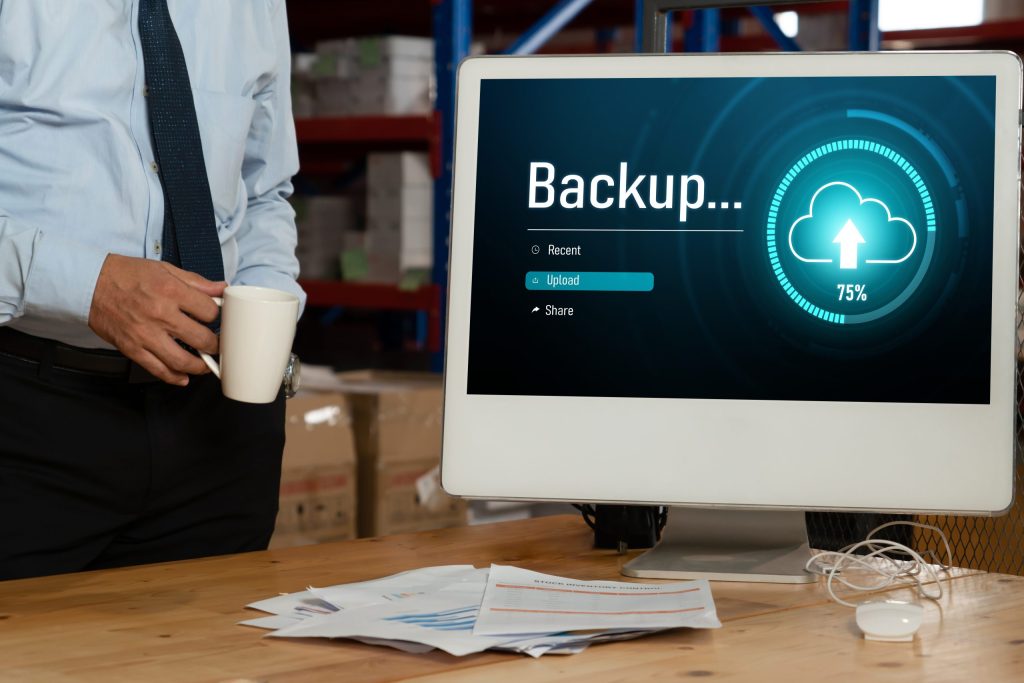 backup storage data internet technology business concept snugly
