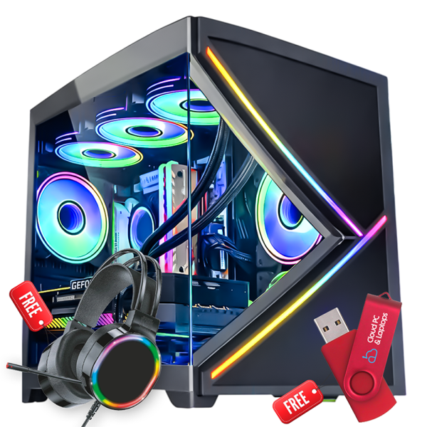 CPLP AMD RYZEN 5 5600X 32GB RGB Memory GPU RTX 5060 Liquid Cooled VR READY Windows 11 Office and Antivirus GAMING PC, GP 026