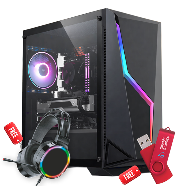 CPLP Good entry level Gaming Pc AMD RYZEN 5 5500GT 16GB GPU RTX 3050 VR ready Windows 11 Office and Antivirus, GP 019