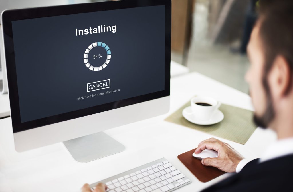installing bar load waiting indicator concept