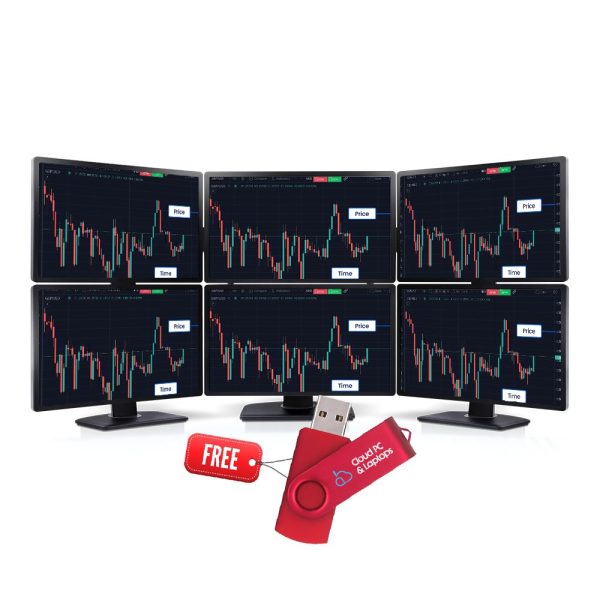 Refurbished 6 Monitor Full HD 1080p (6 x 23") 138” + box pack Desk Stand Home Office trading and gaming Monitor Bundle, TM 002
