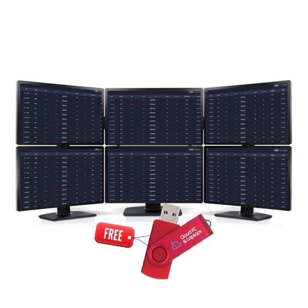 Refurbished 6 Monitor Full HD 1080p (6 x 24") 144” + box pack Desk Stand Home Office trading and gaming Monitor Bundle, TM 008