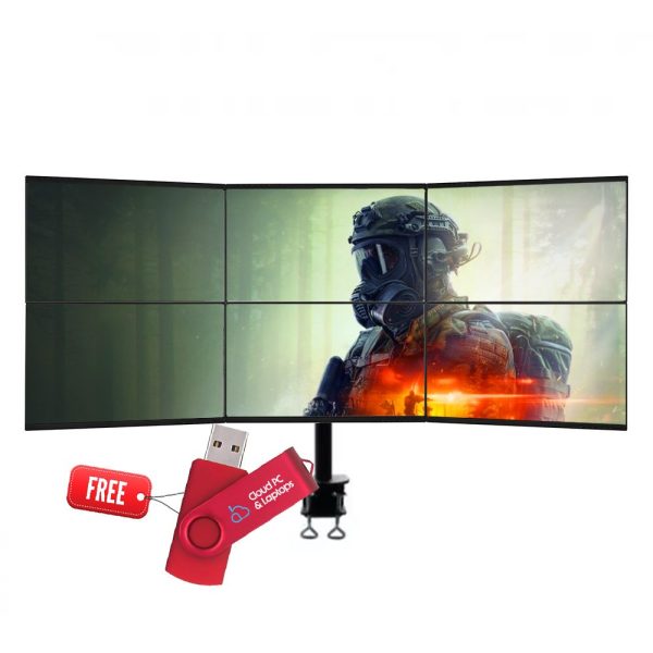 Refurbished 6 Monitor Full HD 1080p (6 x 24") 144” + box pack Stand Home Office trading and gaming Monitor Bundle, CSM 010