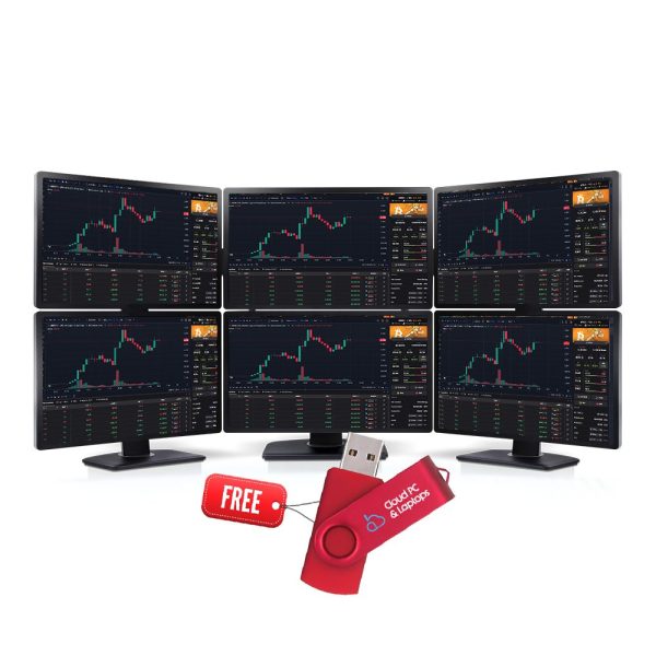 Refurbished 6 Monitor Full HD 1080p (6 x 24") 144” + box pack Desk Stand Home Office trading and gaming Monitor Bundle, TM 009